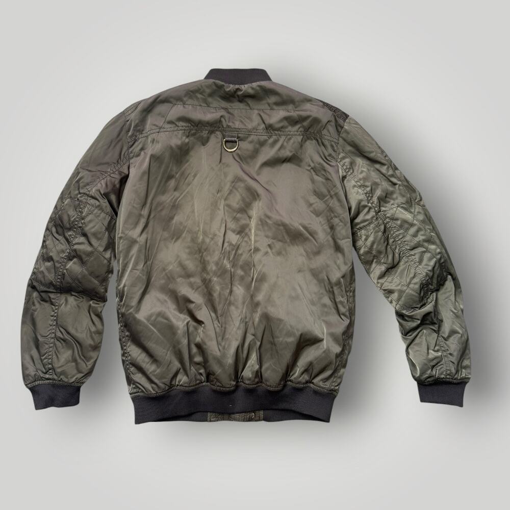 Zara Woman MA-1 Bomber Jacket Olive Green Orange Lining Size M - Picture 2 of 8